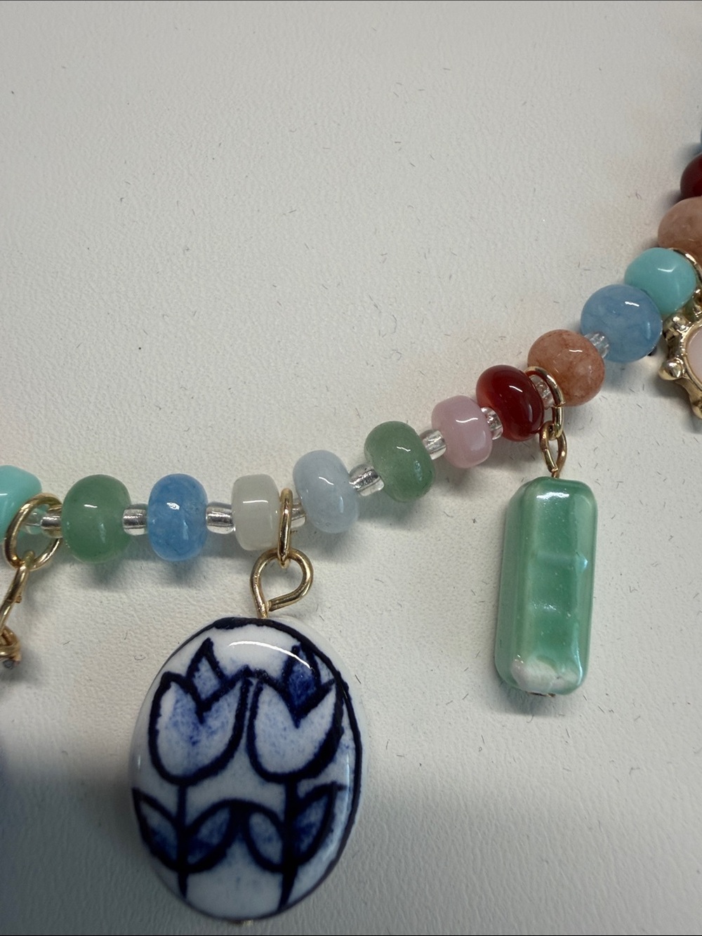 Atterri | Semi-Precious Stone & Genuine Shell Coastal Chic Charm Necklace - Picture 5 of 9